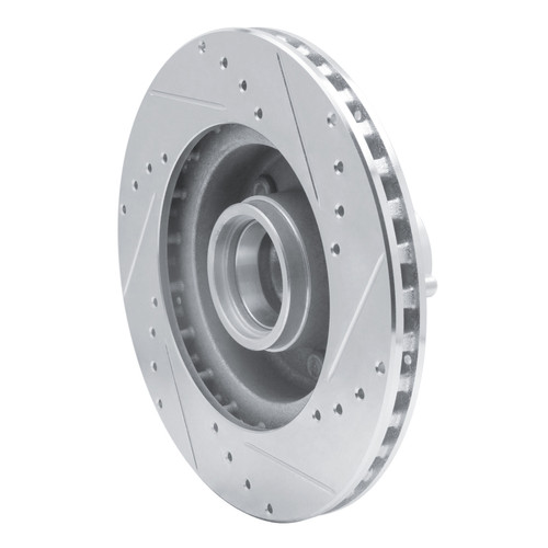 R1 87-90 Dodge DAKOTA RWD Front Left Drilled & Slotted Silver Brake Rotor