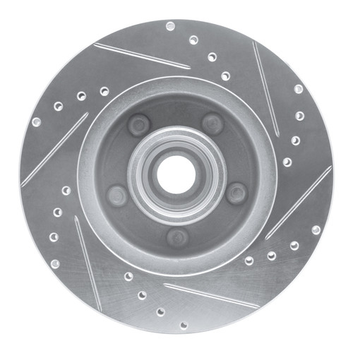 R1 87-90 Dodge DAKOTA RWD Front Left Drilled & Slotted Silver Brake Rotor