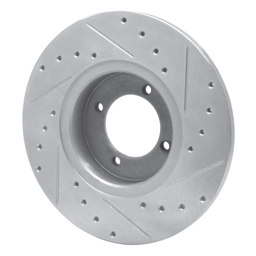 R1 69-89 Peugeot 504 Front Left Drilled & Slotted Silver Brake Rotor