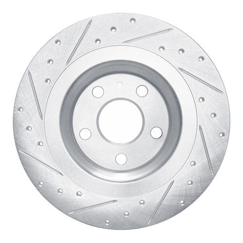 R1 19-25 Volvo XC40 Rear Right Drilled & Slotted Silver Brake Rotor