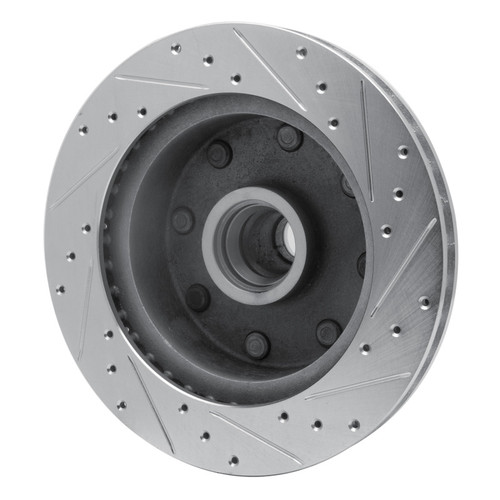 R1 78-97 Dodge B3500 / B2500 Front Left Drilled & Slotted Silver Brake Rotor