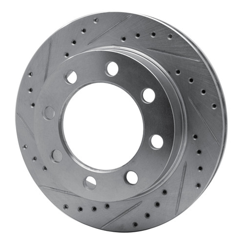 R1 71-97 Dodge D300 Front Left Drilled & Slotted Silver Brake Rotor