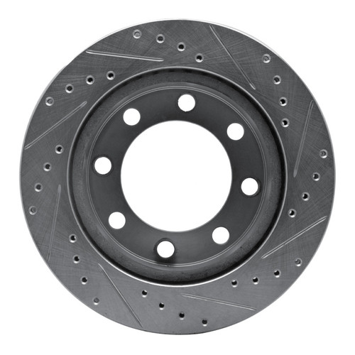 R1 71-97 Dodge D300 Front Left Drilled & Slotted Silver Brake Rotor