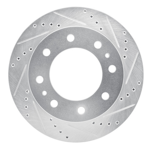 R1 73-93 Dodge B350 Front Right Drilled & Slotted Silver Brake Rotor