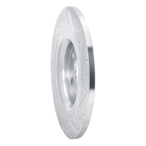 R1 19-25 Volvo XC40 Rear Left Drilled & Slotted Silver Brake Rotor