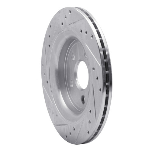 R1 07-18 Volvo XC70 Rear Right Drilled & Slotted Silver Brake Rotor