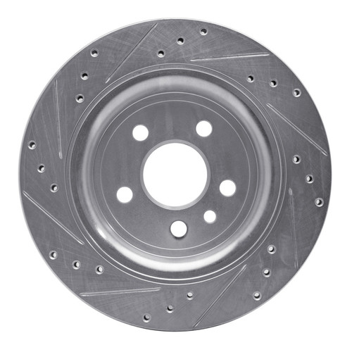 R1 07-18 Volvo XC70 Rear Right Drilled & Slotted Silver Brake Rotor