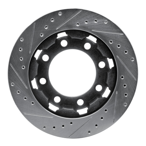 R1 75-93 Dodge W200 Front Right Drilled & Slotted Silver Brake Rotor