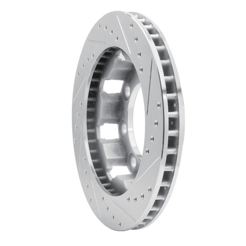 R1 75-93 Dodge W300 Front Left Drilled & Slotted Silver Brake Rotor