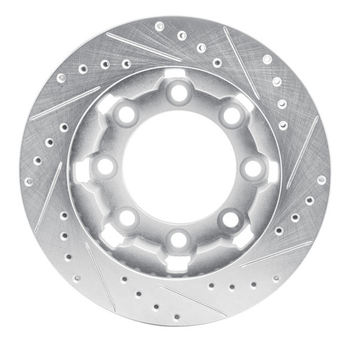 R1 75-93 Dodge W300 Front Left Drilled & Slotted Silver Brake Rotor