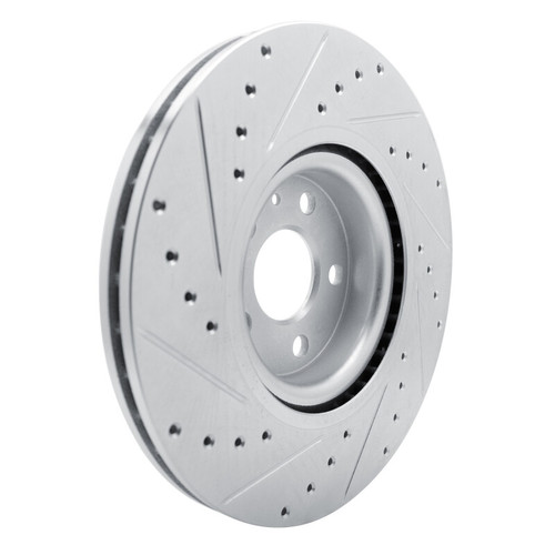 R1 17-25 Volvo S90 Front Right Drilled & Slotted Silver Brake Rotor