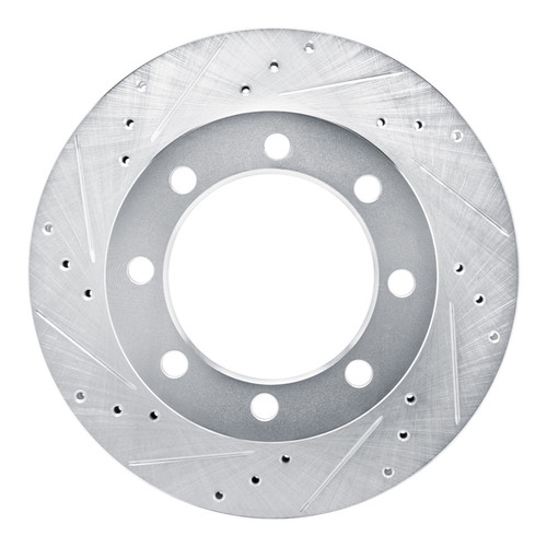 R1 80-93 Dodge W200 Front Left Drilled & Slotted Silver Brake Rotor