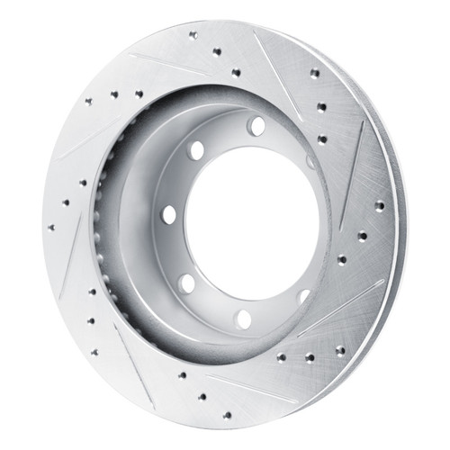 R1 80-93 Dodge W200 Front Left Drilled & Slotted Silver Brake Rotor