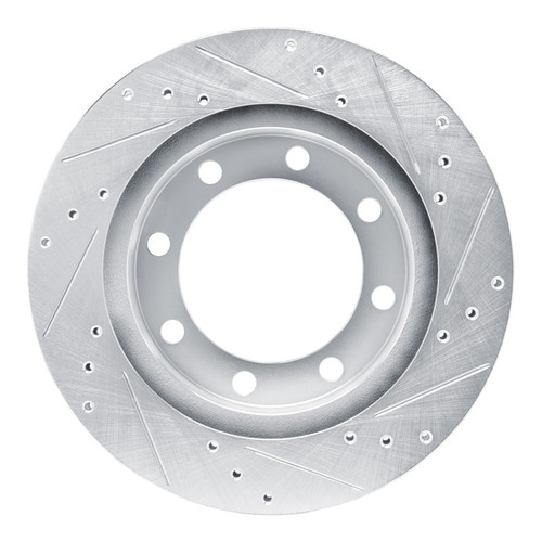 R1 80-93 Dodge W200 Front Left Drilled & Slotted Silver Brake Rotor