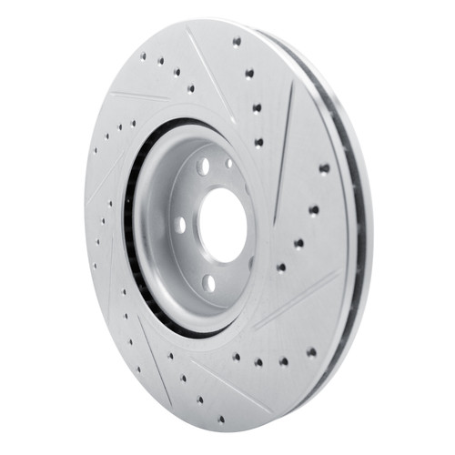 R1 17-25 Volvo V90 Front Left Drilled & Slotted Silver Brake Rotor