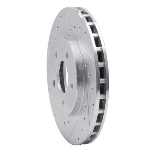 R1 84-95 Chrysler LeBaron GTC & GTS Front Left Drilled & Slotted Silver Brake Rotor