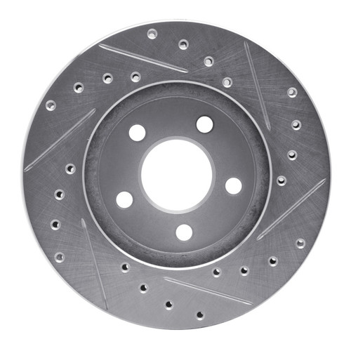 R1 84-95 Chrysler LeBaron GTC & GTS Front Left Drilled & Slotted Silver Brake Rotor