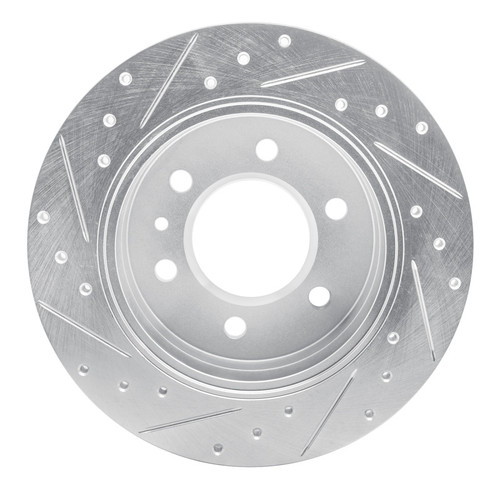 R1 06-18 Dodge SprintER 3500 Rear Right Drilled & Slotted Silver Brake Rotor