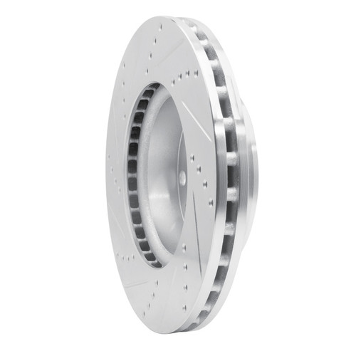 R1 06-25 American Coach PatRiot Front Right Drilled & Slotted Silver Brake Rotor