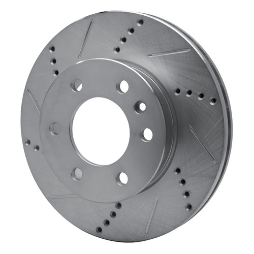 R1 06-25 American Coach PatRiot Front Left Drilled & Slotted Silver Brake Rotor