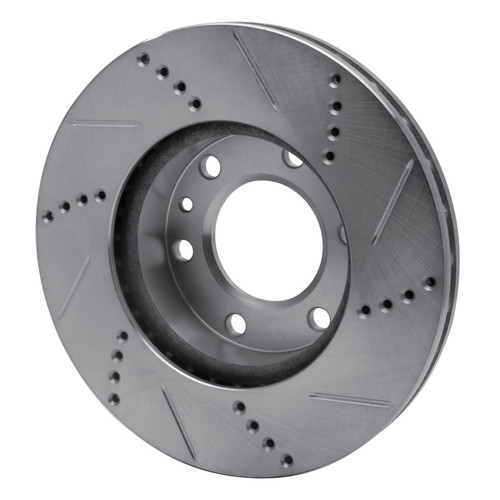 R1 06-25 American Coach PatRiot Front Left Drilled & Slotted Silver Brake Rotor