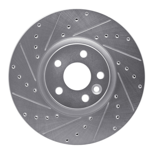R1 16-17 Volvo XC60 Front Left Drilled & Slotted Silver Brake Rotor