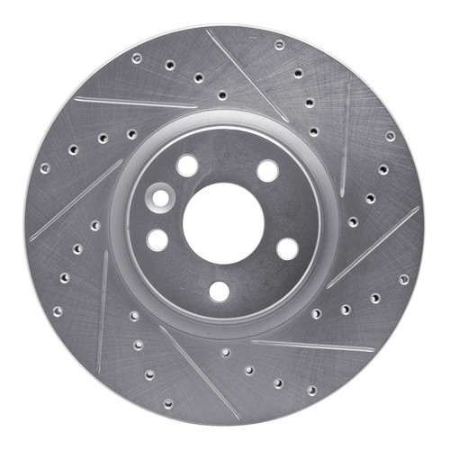 R1 16-17 Volvo XC60 Front Right Drilled & Slotted Silver Brake Rotor