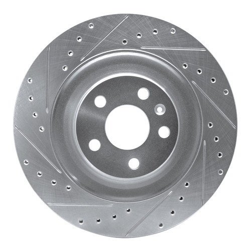 R1 16-26 Polestar Polestar 2 Rear Left Drilled & Slotted Silver Brake Rotor