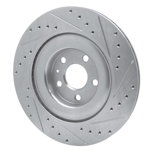 R1 16-26 Polestar Polestar 2 Rear Left Drilled & Slotted Silver Brake Rotor