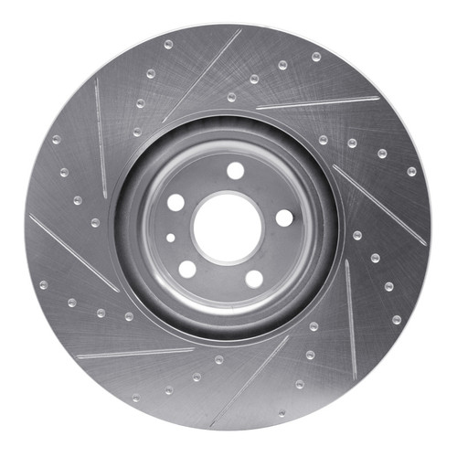 R1 16-26 Volvo XC90 Front Right Drilled & Slotted Silver Brake Rotor