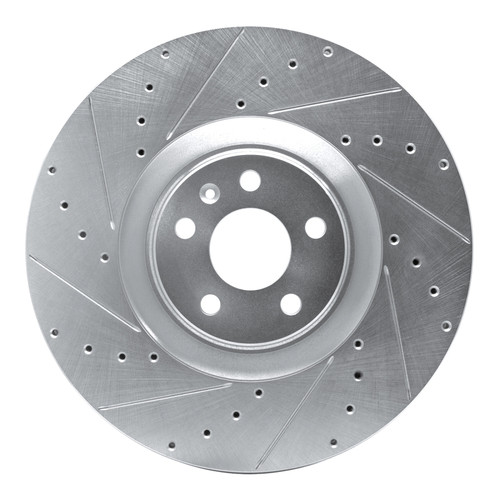 R1 16-26 Volvo XC90 Front Left Drilled & Slotted Silver Brake Rotor