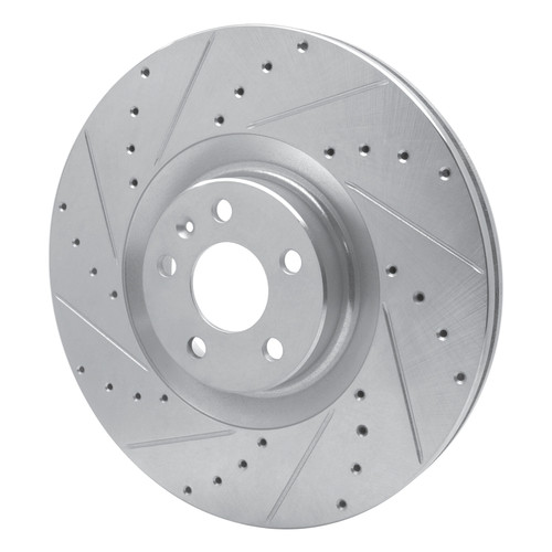 R1 16-26 Volvo XC90 Front Left Drilled & Slotted Silver Brake Rotor