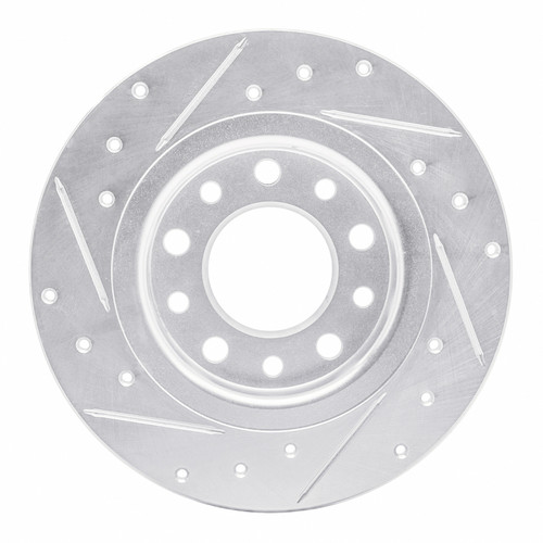 R1 13-16 Dodge DART Rear Right Drilled & Slotted Silver Brake Rotor