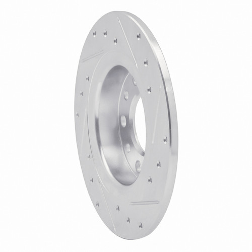 R1 13-16 Dodge DART Rear Left Drilled & Slotted Silver Brake Rotor