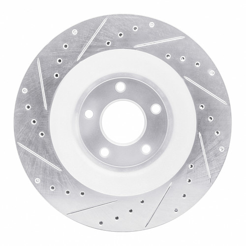 R1 08-14 Chrysler 200 Front Right Drilled & Slotted Silver Brake Rotor