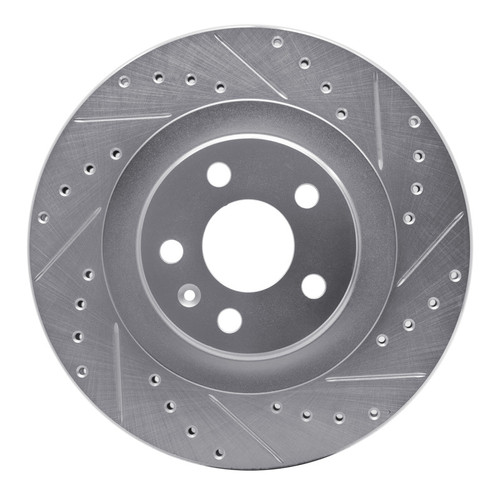 R1 16-26 Volvo V60 Cross Country Rear Right Drilled & Slotted Silver Brake Rotor