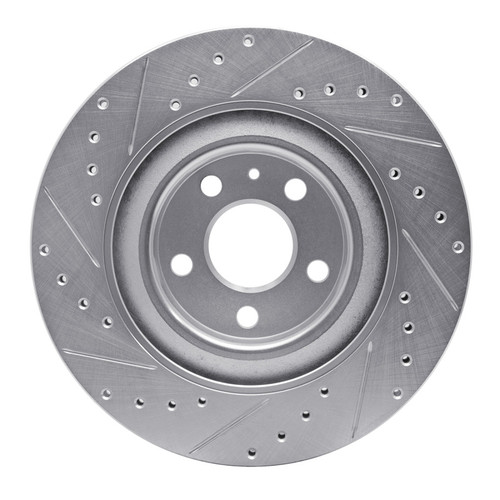 R1 16-26 Volvo V60 Cross Country Rear Right Drilled & Slotted Silver Brake Rotor