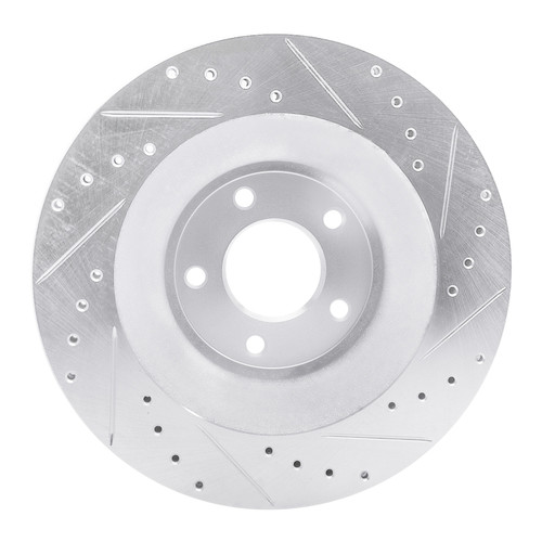 R1 08-14 Chrysler 200 Front Left Drilled & Slotted Silver Brake Rotor