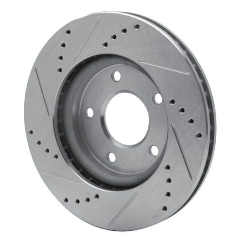 R1 07-17 Dodge CALIBER Front Right Drilled & Slotted Silver Brake Rotor