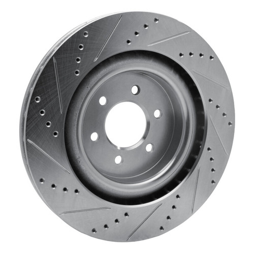 R1 03-17 Dodge Viper Rear Right Drilled & Slotted Silver Brake Rotor