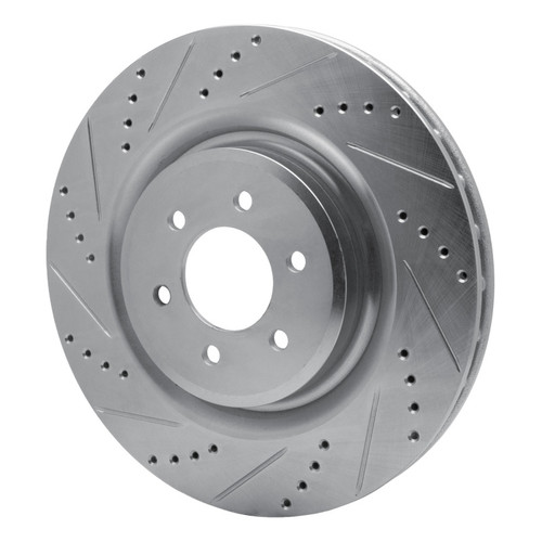 R1 03-17 Dodge Viper Rear Left Drilled & Slotted Silver Brake Rotor
