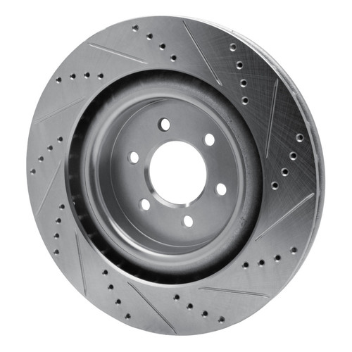 R1 03-17 Dodge Viper Rear Left Drilled & Slotted Silver Brake Rotor