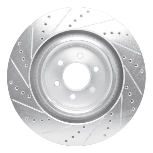 R1 03-17 Dodge Viper Front Right Drilled & Slotted Silver Brake Rotor