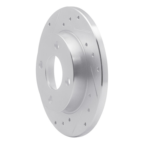 R1 78-90 Dodge Charger Front Left Drilled & Slotted Silver Brake Rotor