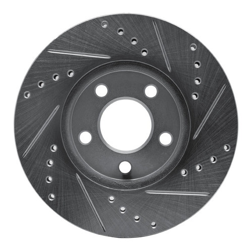 R1 00-05 Chrysler Neon Front Left Drilled & Slotted Silver Brake Rotor