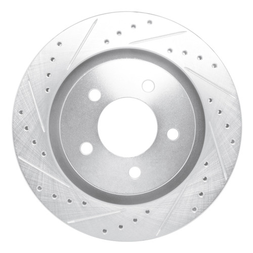 R1 99-04 Chrysler CONCORDE Front Left Drilled & Slotted Silver Brake Rotor