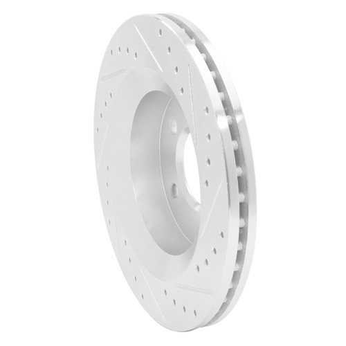 R1 99-04 Chrysler CONCORDE Front Left Drilled & Slotted Silver Brake Rotor