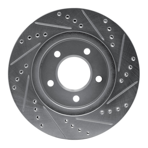 R1 98-00 Chrysler LHS Front Left Drilled & Slotted Silver Brake Rotor