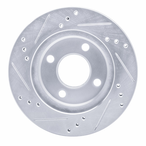 R1 95-96 Dodge Neon (USA/Canada) Front Right Drilled & Slotted Silver Brake Rotor