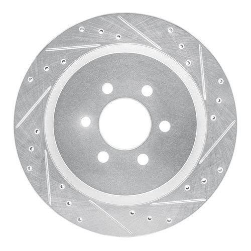 R1 92-02 Dodge Viper Rear Right Drilled & Slotted Silver Brake Rotor